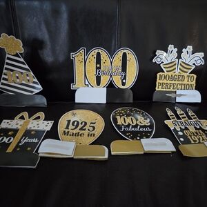 Gold and Black 100th Birthday Party Decorations
